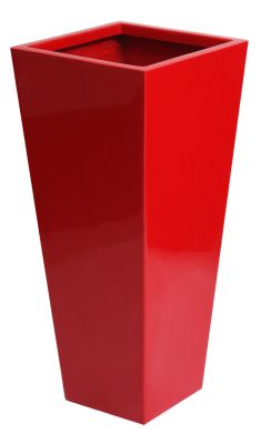 Hoher, schmaler Übertopf Rot Blumendekor Blumenkübel Pflanzkübel Garten