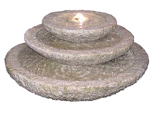 Runder Kaskadenbrunnen aus Granit mit Beleuchtung