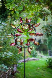214cm Windrad / Windspiel "Chatsworth" mit Laub-Dekor, Garten