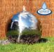 H50cm Polished Sphere Stainless Steel Water Feature with Lights by Ambienté