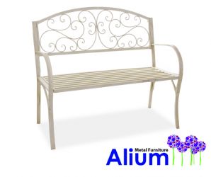 Gartenbank “Alium Cipriani” aus Stahl - Cremefarben