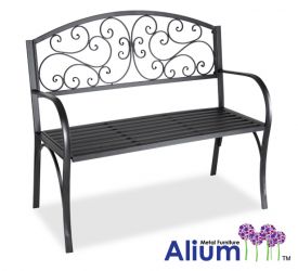 Alium™ Gartenbank "Cipriani" aus Stahl, schwarz - 109cm