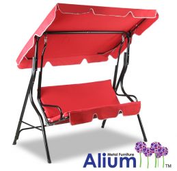 Alium™ 3-Sitzer Hollywoodschaukel mit Rüschendach in Rot