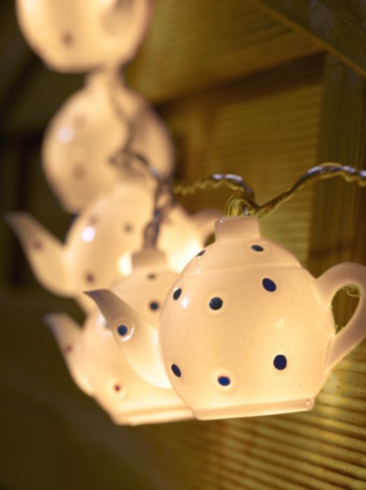 Festliche Lichterkette "Teekannen" mit 10 LED´s