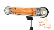 1.500 Watt IP55 Infrarot-Heizstrahler, Terrassenheizung, Halogen-Heizstrahler, Standheizer o. Wandmontage, LED-Beleuchtung und Fernbedienung, Firefly™