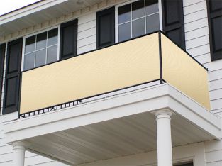 Balkonsichtschutz aus Polymer, 90cm x 300cm, Elfenbein