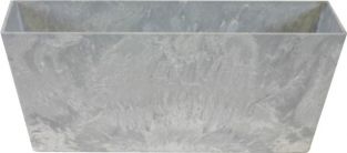 Blumenkasten aus Kunststein, "Grey Ella", grau, 17cm x 55cm x 17cm