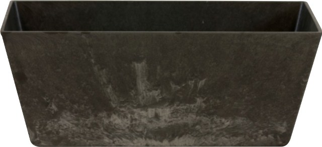 Blumenkasten aus Kunststein, "Black Ella", schwarz,  17cm x 55cm x 17cm