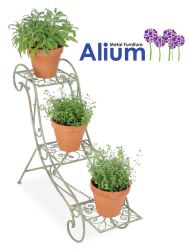 3-Stufige Pflanzentreppe “Alium Bouquet”  aus Stahl - Grün