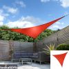 Kookaburra® 3,6m Dreieck Rot Atmungsaktives Party-Sonnensegel (Strickgewebe 185g)