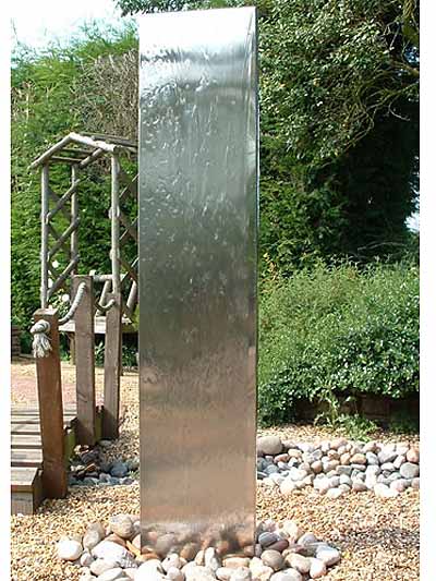 170cm Edelstahl-Wasserwand mit beidseitigem Wasserlauf