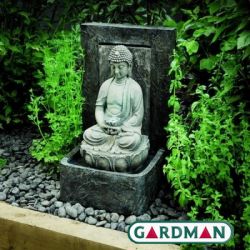 Gardman Gartenbrunnen "Tranquil Buddha" mit LED-Beleuchtung