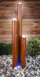 165cm Cortenstahl-Säulenbrunnen mit LED-Beleuchtung, Ambienté™