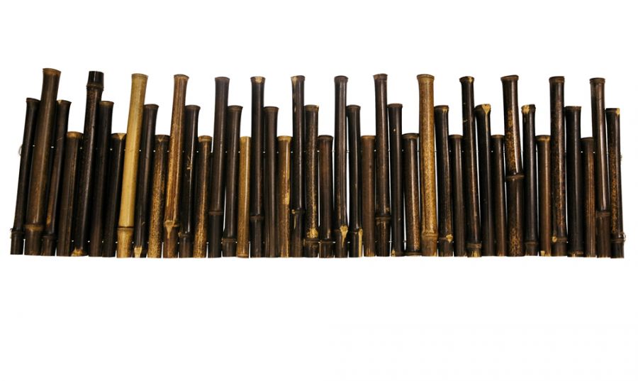 Beeteinfassung aus dunklem Bambus, 1m x 30cm