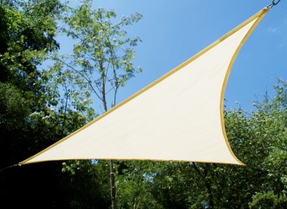 Kookaburra® 3,0m Dreieck Elfenbein Atmungsaktives Sonnensegel (Strickgewebe)
