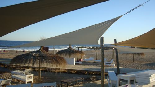 Kookaburra® 3,0m Dreieck Elfenbein Gewebtes Sonnensegel (Wasserfest)
