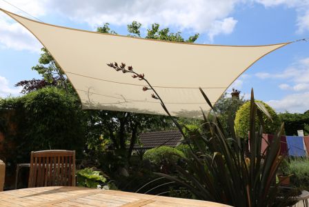 Kookaburra® 3,6m Quadrat Elfenbein Gewebtes Sonnensegel (Wasserfest)