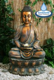 93cm Buddha-Brunnen mit LED-Beleuchtung und sich drehender Kugel, Ambienté™
