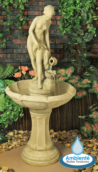 Annabella Brunnen mit Statue (Stein) - 106cm - Ambienté™