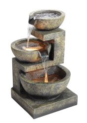 3-Schalen-Brunnen mit Beleuchtung