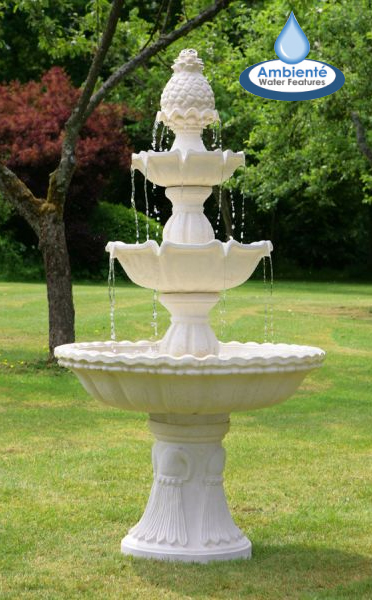 2-stufiger Brunnen mit Antikeffekt "Jata" Gartenbrunnen Fontäne Terrasse Wasser 