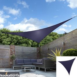 Kookaburra® 5,0m Dreieck Blau Atmungsaktives Party-Sonnensegel (Strickgewebe 185g)