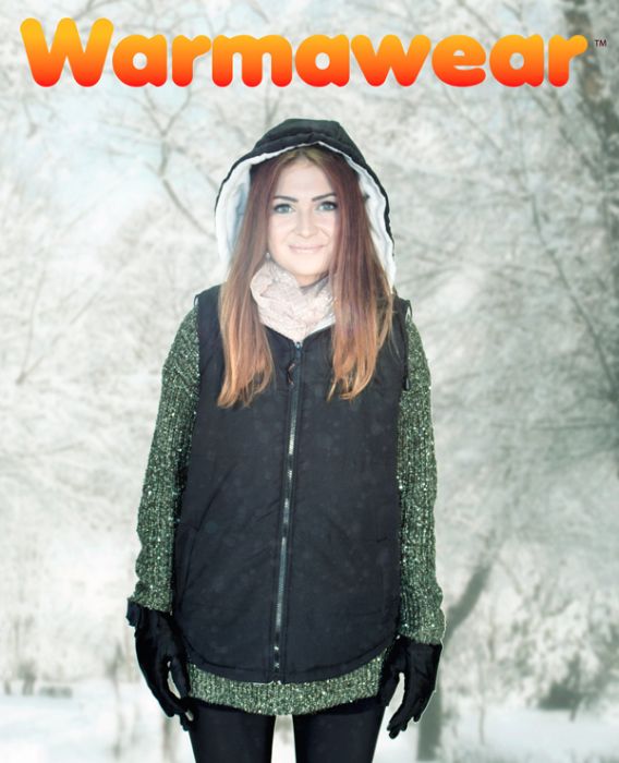 Warmawear™ beheizbare Damenweste mit Kapuze, schwarz