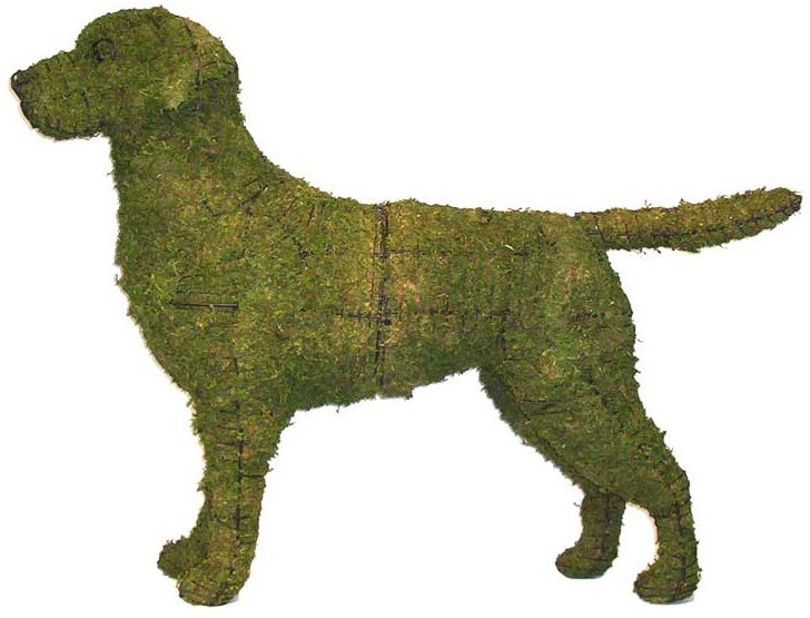 75cm Formschnitt / Drahtgestell "Hund Labrador" mit Moos