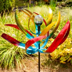 180cm Windrad / Windspiel "Paradiesvogel" mit Solarleuchte, Garten, Primrose™