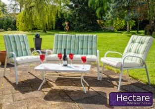 Gartenmöbel-Set "Hadleigh", 4-Sitzer mit Bank und Kaffeetisch, cremefarben, Hectare™