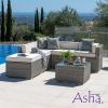 Gartenmöbel-Set "Sherborne" aus Polyrattan, 5-Sitzer, Wintergarten, grau, Asha™