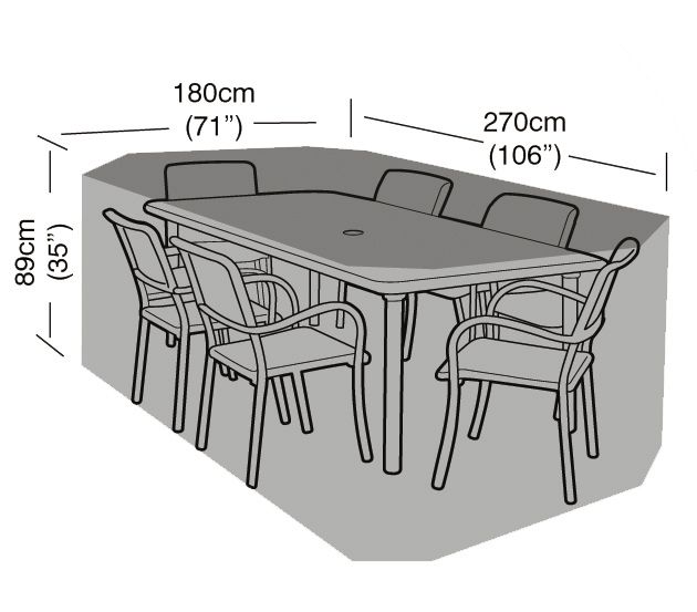 Schutzhülle für rechteckige Sitzgruppe, 89cm x 270cm x 180cm, Standard, dunkelgrün