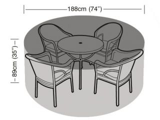 Schutzhülle für runde Sitzgruppe, 89cm x 188cm, Premium, schwarz