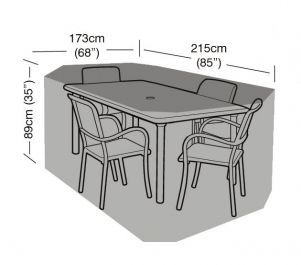 Schutzhülle für rechteckige Sitzgruppe, 89cm x 215cm x 173cm, Premium, grün