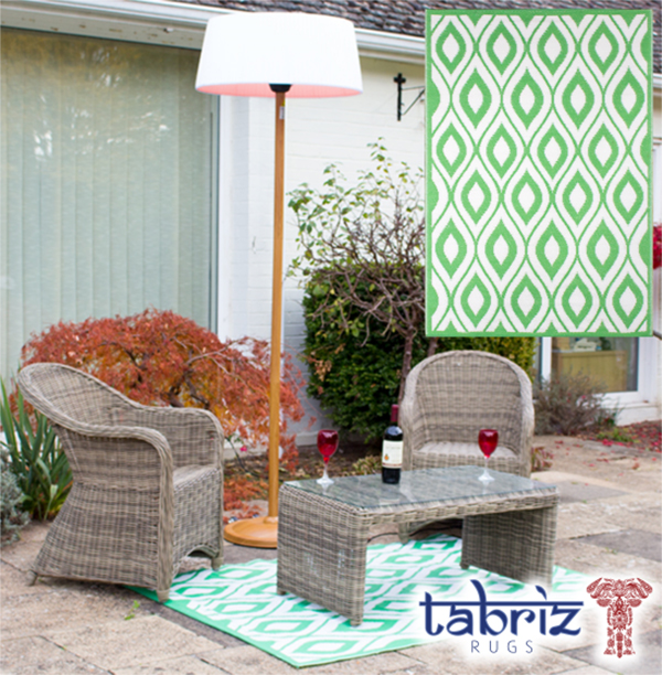 Tabriz Rugs™ Gartenteppich "Samti", grün und weiß, 120cm x 180cm