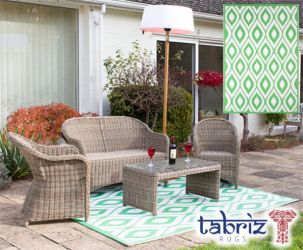 Tabriz Rugs™ Gartenteppich "Samti", grün und weiß, 180cm x 250cm