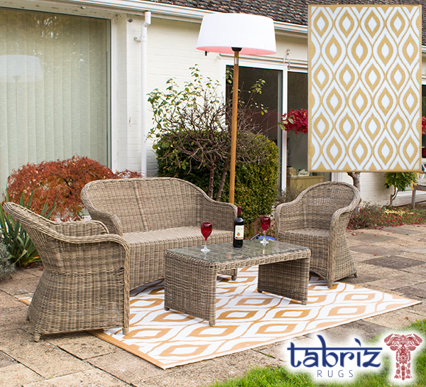Tabriz Rugs™ Gartenteppich "Samti", beige und weiß, 180cm x 250cm