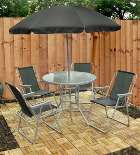 Mirini  4-Sitzer Gartenmöbelset mit Sonnenschirm