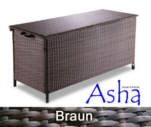Asha™ "Leighton" Garten-Aufbewahrungsbox aus Rattan - Braun