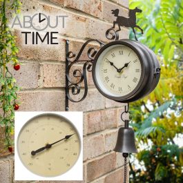 Gartenuhr mit Thermometer, 15cm - About Time™