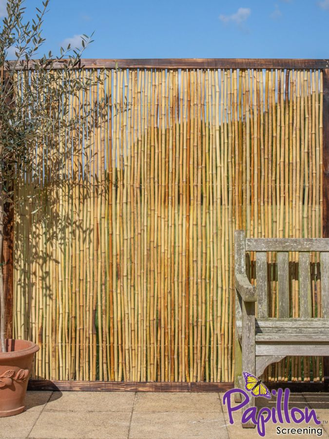 Sichtschutzelement aus Bambus mit Rahmen, 180cm x 180cm, Papillon™