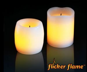 Flicker Flame™ LED-Kerzen aus Echtwachs, 2er-Set