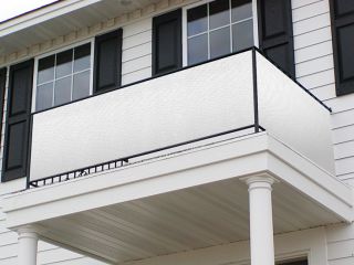 Balkonsichtschutz aus Polymer, 90cm x 300cm, weiß