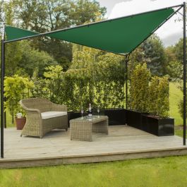 Kookaburra® 3,5m Quadrat Wasserfestes Sonnensegel, grün, inkl. Rahmen und Befestigungsset