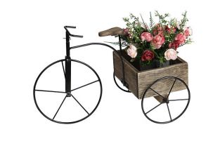 Blumenkasten auf Dreirad aus Kiefer, 45cm x 26cm x 29cm