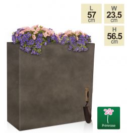 Blumenkasten aus Fibrecotta mit Einsatz, 57cm x 57cm x 24cm, anthrazit
