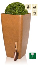Blumenkübel aus Polystone, 76cm x 40xm x 40cm, Rostoptik, Primrose™