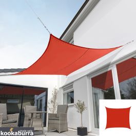 Kookaburra® 5,4m Quadrat Rot Atmungsaktives Party-Sonnensegel (Strickgewebe 185g)
