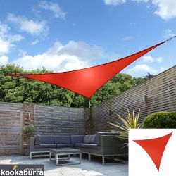 Kookaburra 5,0m Dreieck Rot Atmungsaktives Party-Sonnensegel (Strickgewebe 185g)