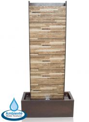 120cm Wasserwand "Venturi" aus Stein und Zink mit LED-Beleuchtung, Ambienté™